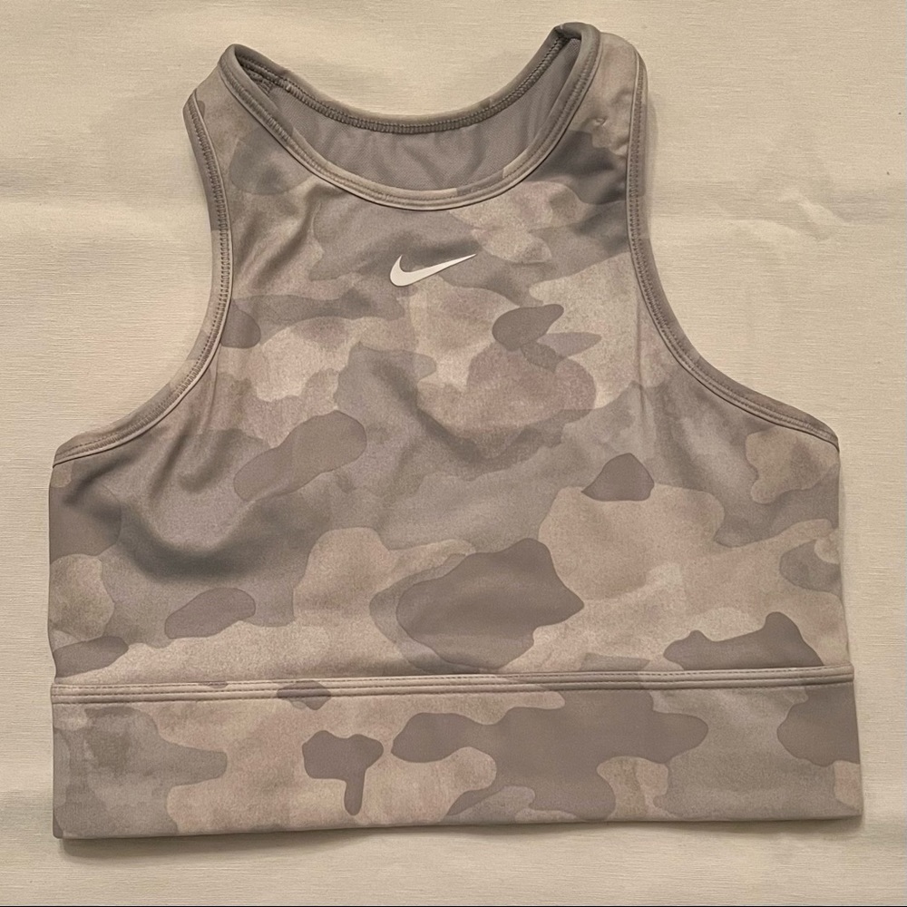 Nike grey camo sports bra, size M